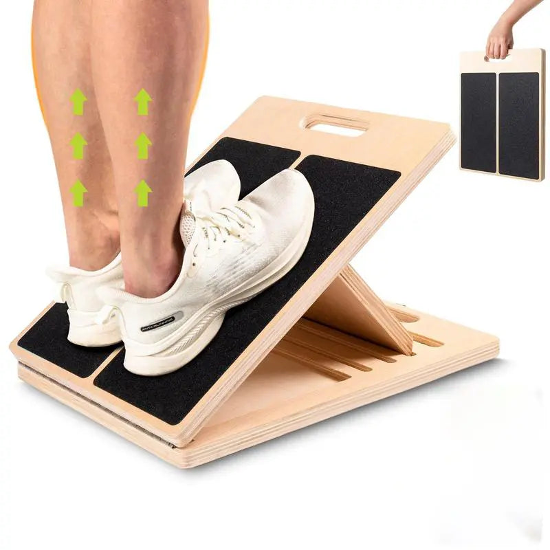 Slant Board for Calf Stretching, Adjustable Portable Wooden Incline Board for Calf Stretcher, 450 Lbs Weight Capacity Calf Stretch Wedge for Leg Exercise, Squat & Physical Therapy Pilates Shaping Machine Summerwins
