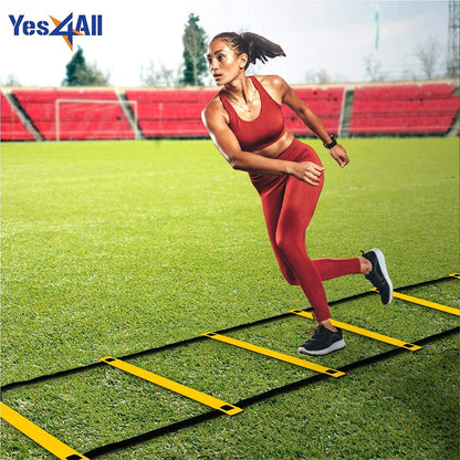 Professional Speed and Agility Training Ladder with Carry Bag - 8 Rungs (Yellow)