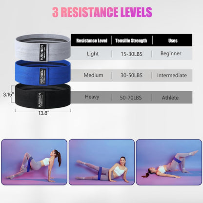 Professional Resistance Bands for Exercise - 3 Levels of Elastic Stretch Bands for Home Fitness, Strength Training, Yoga, and Physical Therapy with Carry Bag for Men and Women