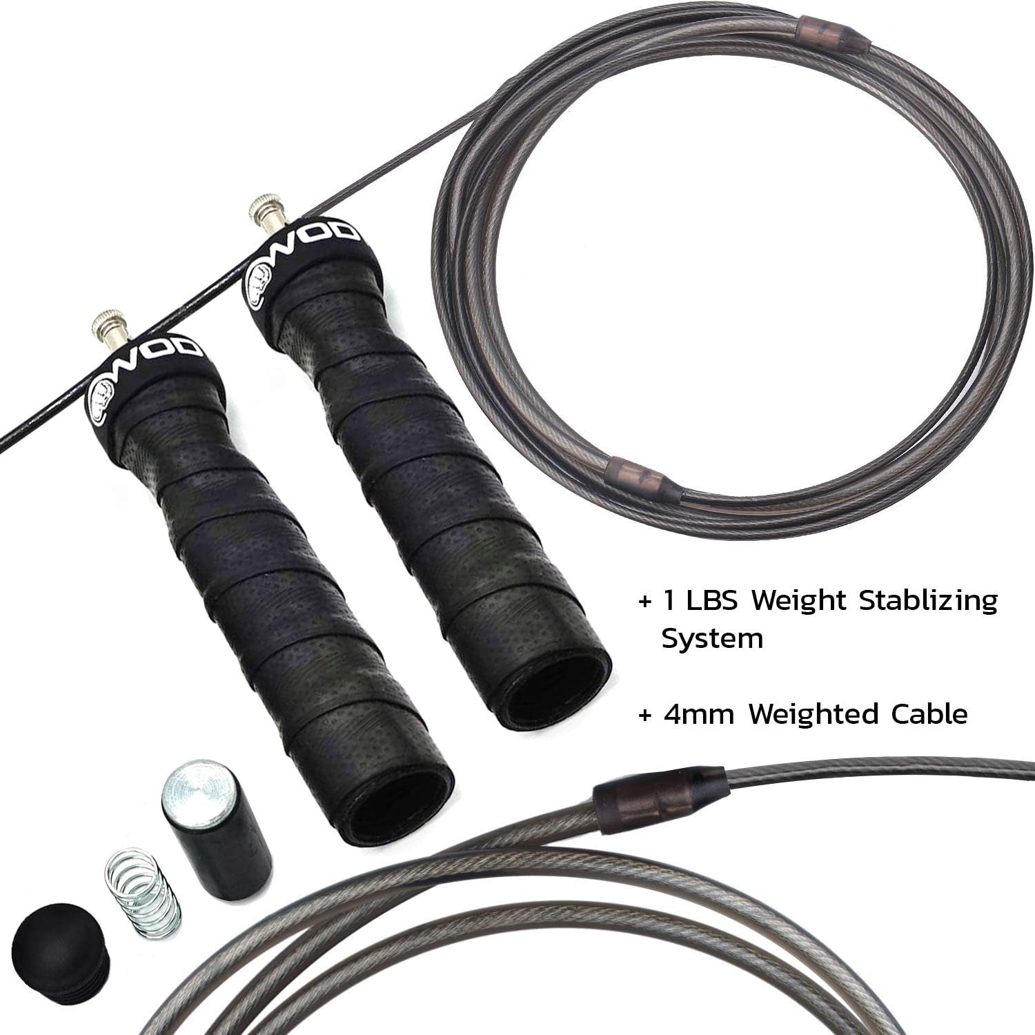Weighted Jump Rope for Men and Women - 1 Pound Adjustable Heavy Speed Rope with Removable Weights for CrossFit, Cross Training, and Boxing