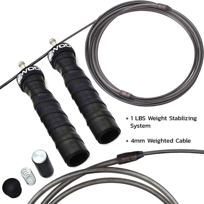 Weighted Jump Rope for Men and Women - 1 Pound Adjustable Heavy Speed Rope with Removable Weights for CrossFit, Cross Training, and Boxing