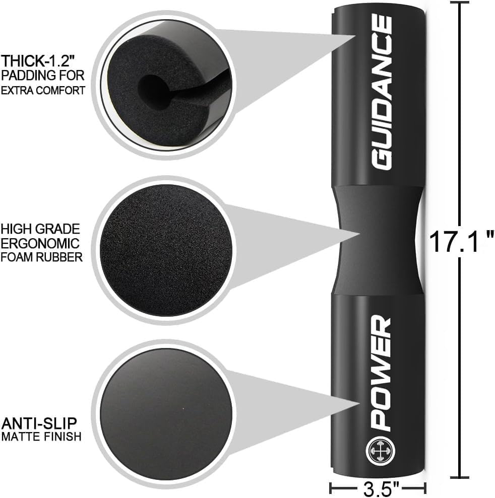 Barbell Squat Pad - Neck and Shoulder Protection for Squats, Lunges, Hip Thrusts, and Weightlifting - Compatible with Standard and Olympic Bars