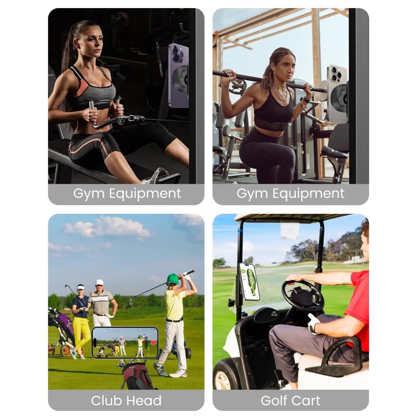 Magnetic Golf Cart Phone Holder and Gym Mount, Compatible with MagSafe - Ideal Golf Gifts for Men, Dads, and Husbands, Essential Golf Accessories and Gadgets
