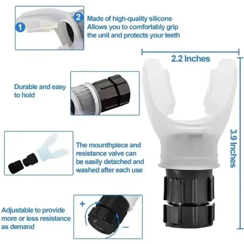 Silicone Breathing Trainer Lung Ventilator Fitness Equipment Exercise High Altitude Breathing Training Tool