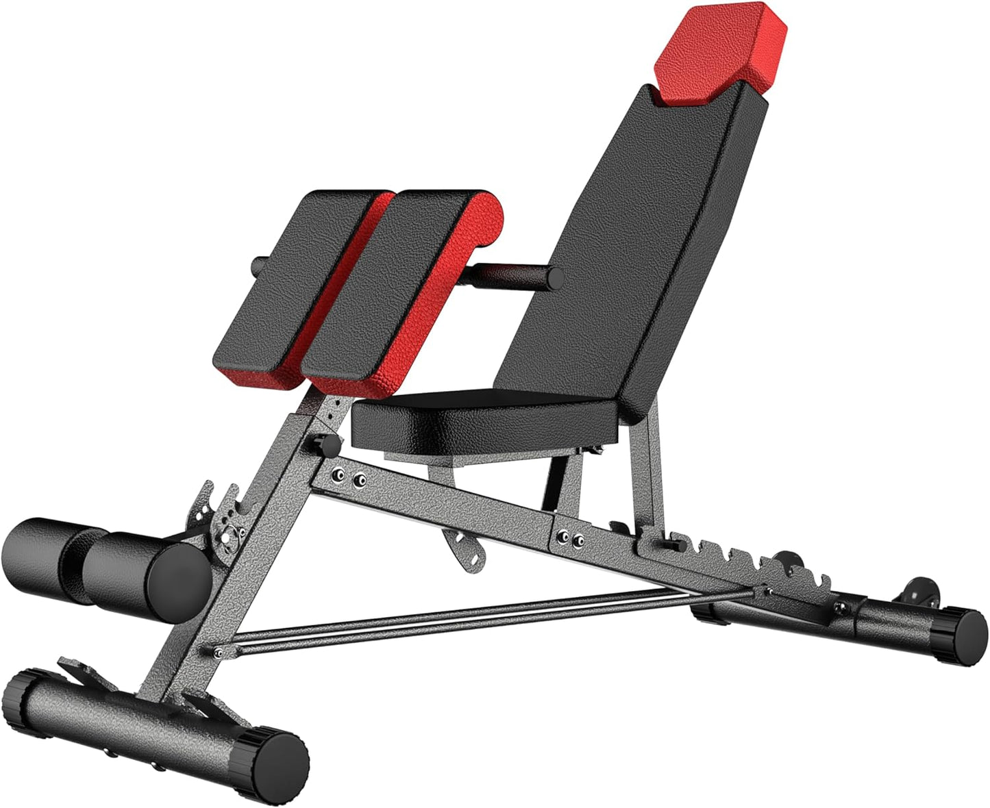 Finer Form Multi-Functional FID Weight Bench for Complete Full-Body Training – Features Hyper Back Extension, Roman Chair, Adjustable Ab Sit-Up Bench, Incline/Decline Bench, and Flat Bench
