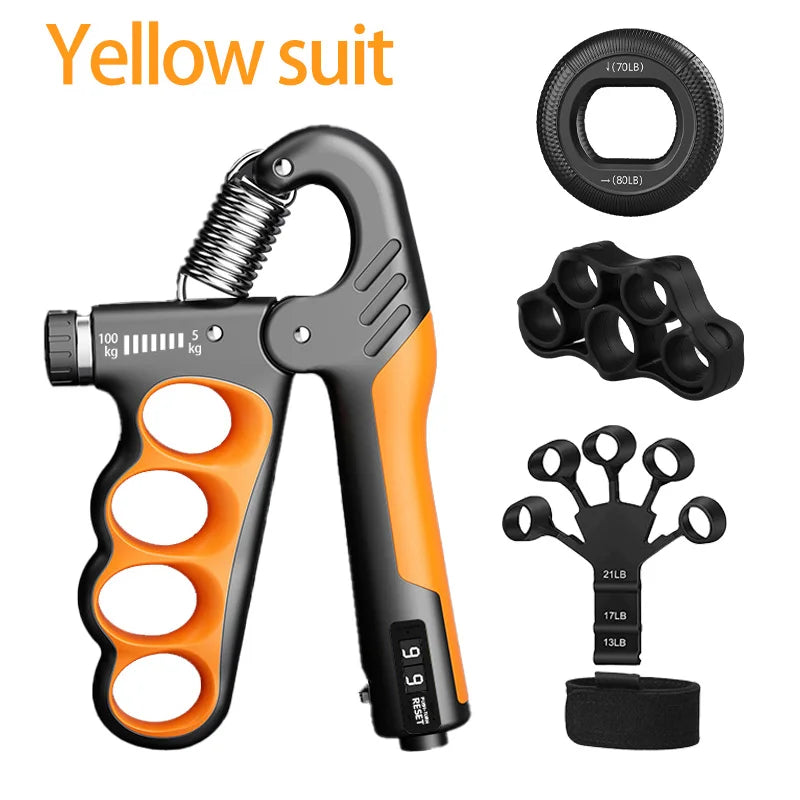 Adjustable Grip Strengthener for Hand and Wrist - 5-60/100/150Kg Resistance Levels for Muscle Recovery and Fitness Training