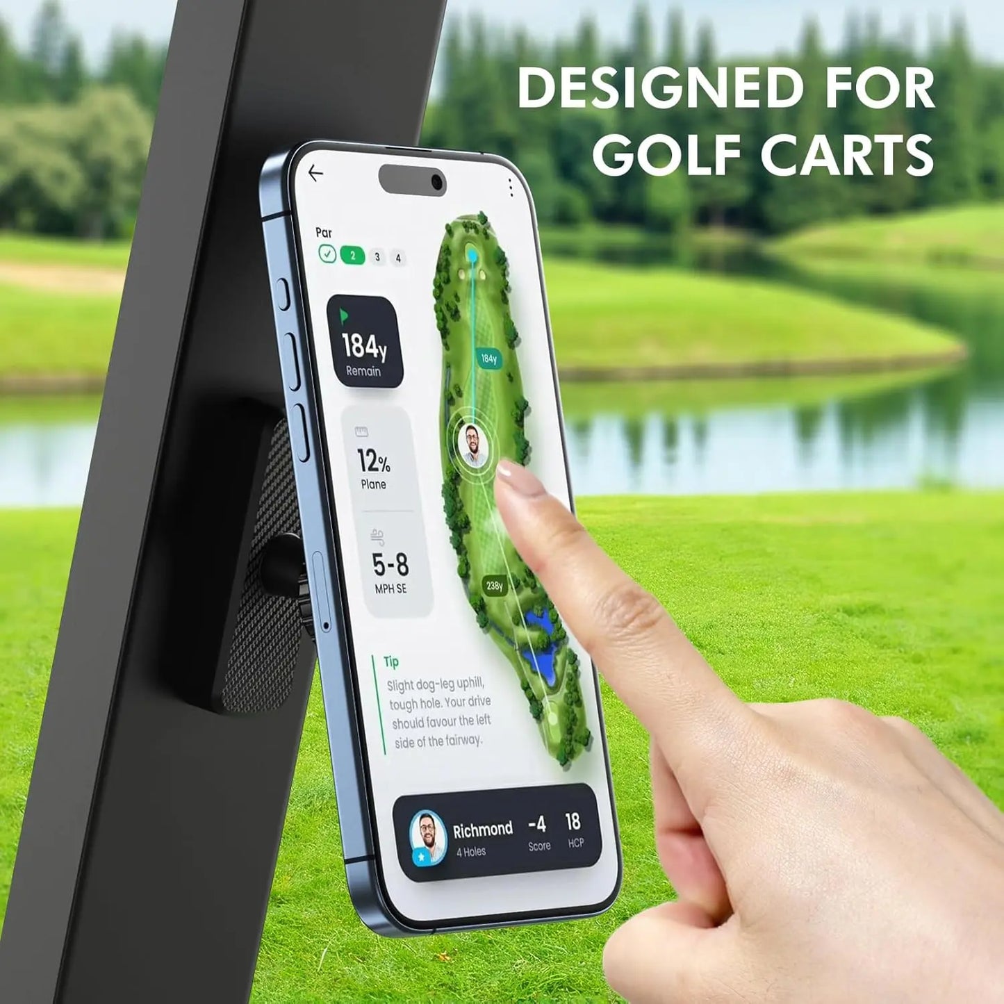 Magnetic Golf Cart Phone Holder and Gym Mount, Compatible with MagSafe - Ideal Golf Gifts for Men, Dads, and Husbands, Essential Golf Accessories and Gadgets
