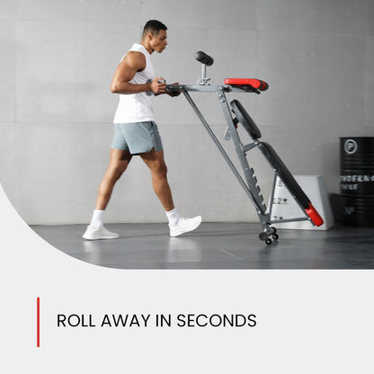 Finer Form Multi-Functional FID Weight Bench for Complete Full-Body Training – Features Hyper Back Extension, Roman Chair, Adjustable Ab Sit-Up Bench, Incline/Decline Bench, and Flat Bench
